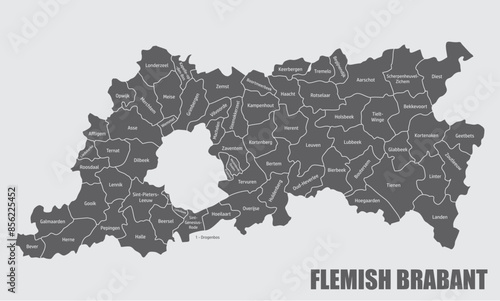 Flemish Brabant administrative map