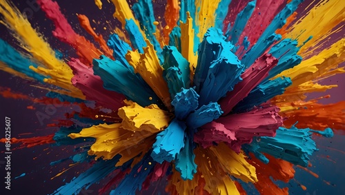 Burst of Creativity: Colorful Paint Explosion