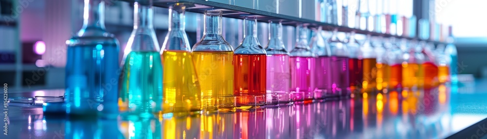 Dynamic science lab with a burst of colors Dynamic science lab with a burst of colors
