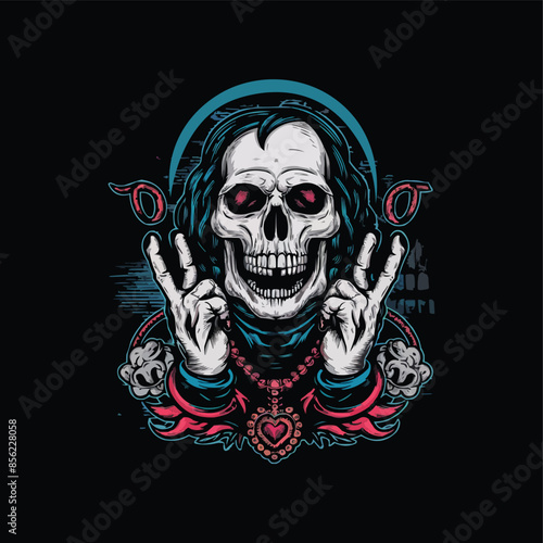 A grimy skull gets a cosmic makeover with swirling constellations vector illustration for a background
