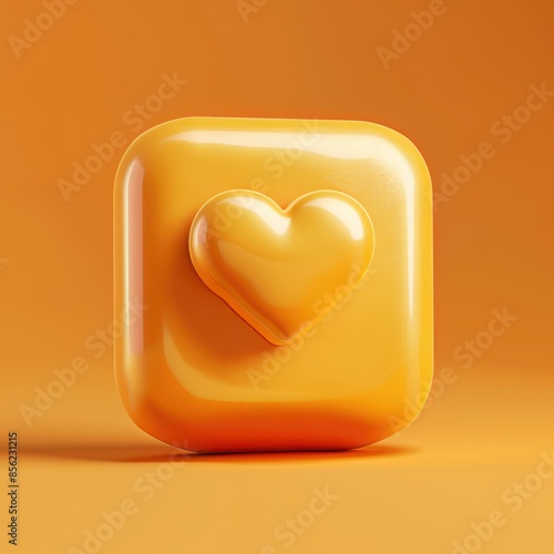 a yellow heart shaped object on an orange background photo