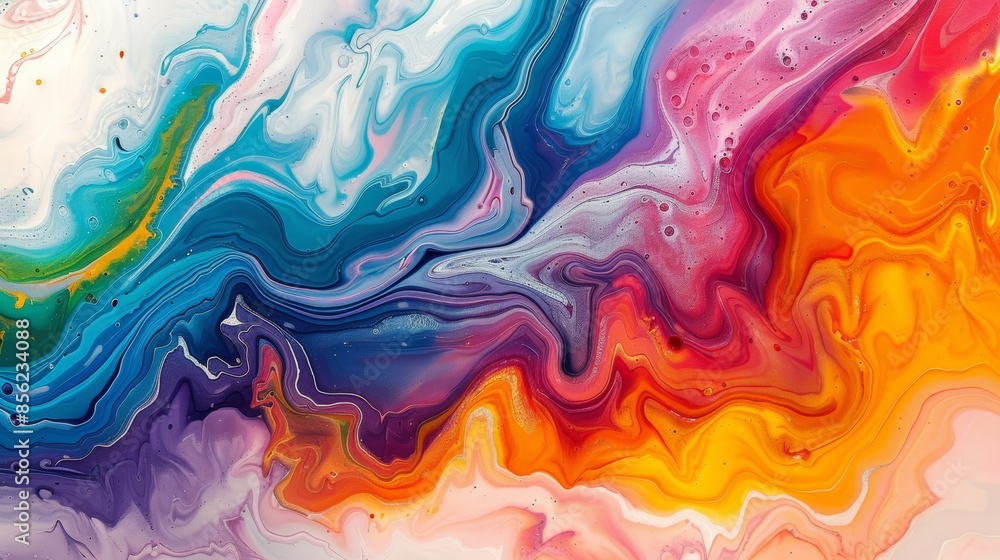 Colorful fluid art with a marbled, flowing design Colorful fluid art with a marbled, flowing design