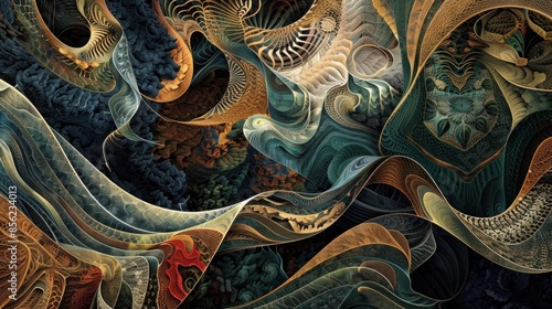 Wallpaper Mural a landscape of intricate patterns that form a mesmerizing abstract tapestry. Torontodigital.ca