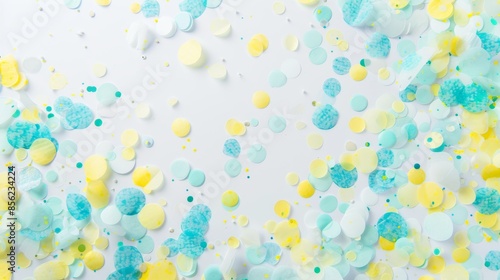 Celebratory Confetti on a White Background Generative AI