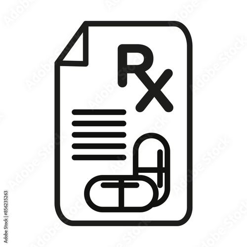 Medical Prescription RX Icon Perfect for Pharmacy and Medication Services