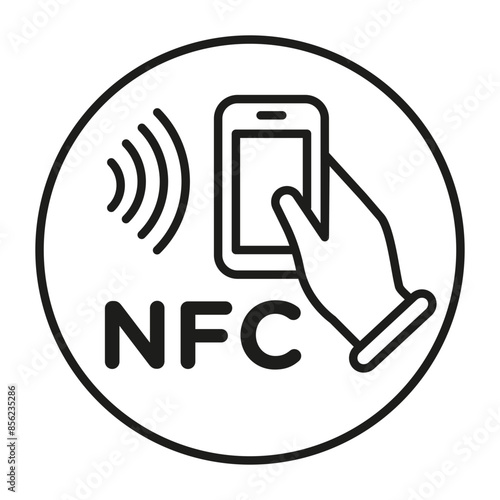 Contactless NFC Icon Ideal for Technology and Payment Systems