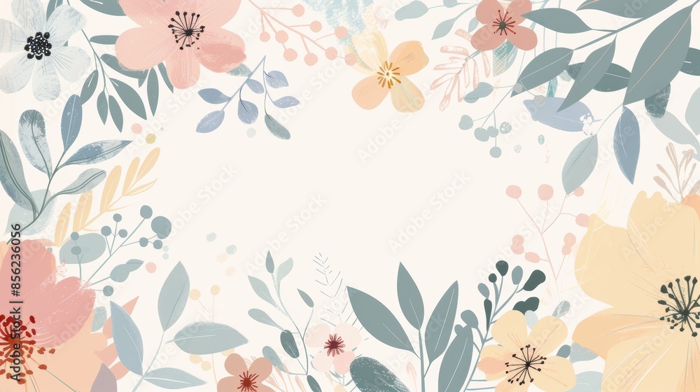 Delicate Floral Pattern on Soft Gray Background for Spring Designs Generative AI Delicate Floral Pattern on Soft Gray Background for Spring Designs Generative AI