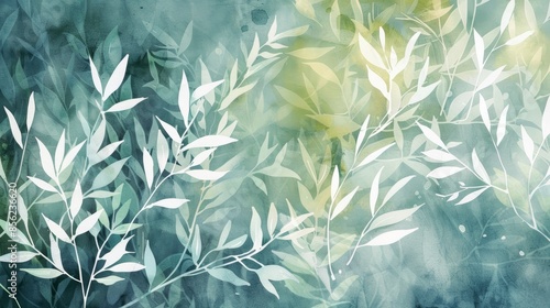 Watercolor Bamboo Illustration for Nature Lovers Generative AI