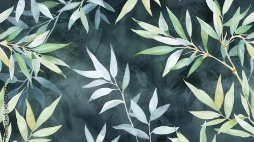 Watercolor Bamboo Illustration for Nature Lovers Generative AI