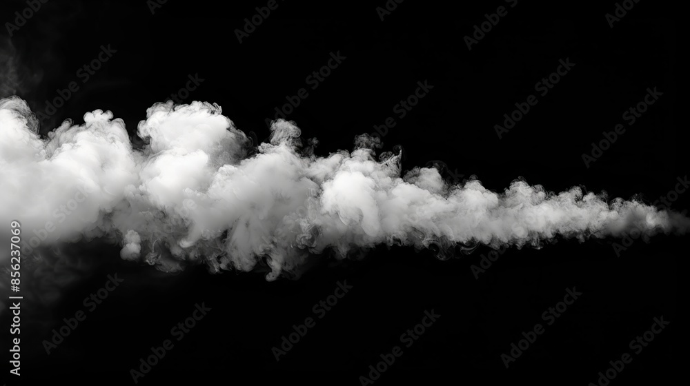 White Smoke Cloud on Black Background White Smoke Cloud on Black Background