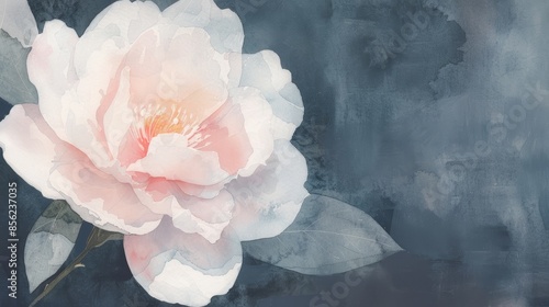 Watercolor Floral Illustration on Dark Background for Beauty Products Generative AI