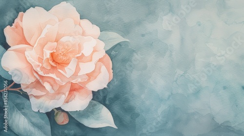 Watercolor Floral Illustration on Dark Background for Beauty Products Generative AI