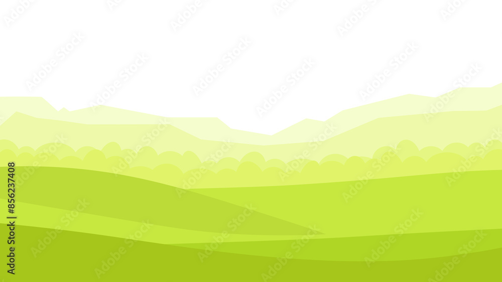 Obraz premium Green fields morning spring landscape