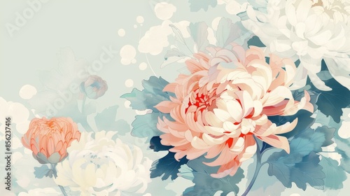 Vibrant Chrysanthemum Illustration for Floral Designs Generative AI