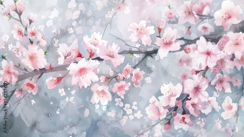 Vibrant Sakura Branch on Dark Background for Spring Designs Generative AI