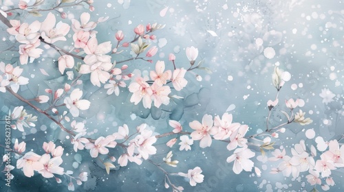 Vibrant Sakura Branch on Dark Background for Spring Designs Generative AI