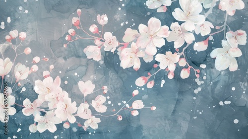 Vibrant Sakura Branch on Dark Background for Spring Designs Generative AI
