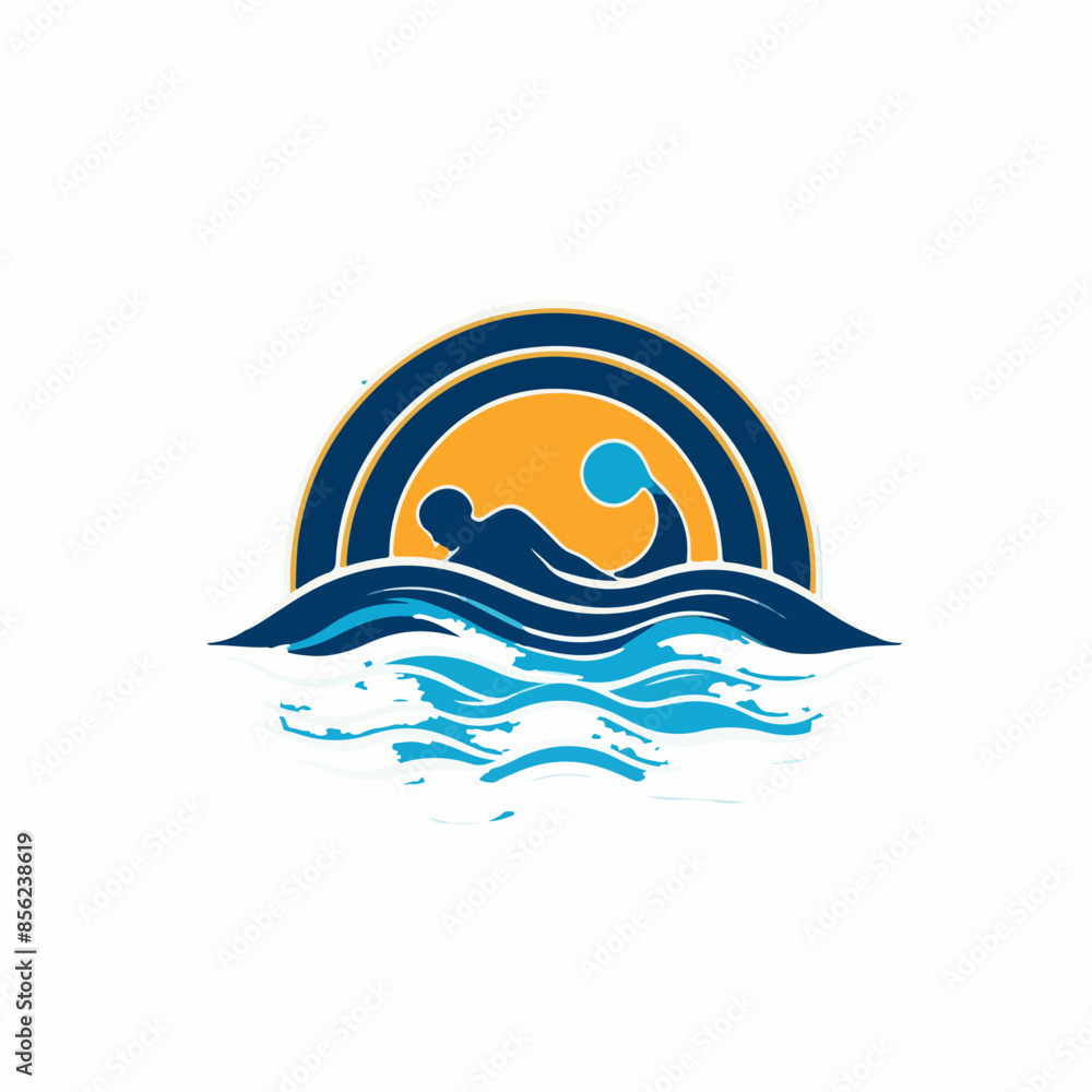 Fototapeta premium Aquatic Sport Swimming Person Icon