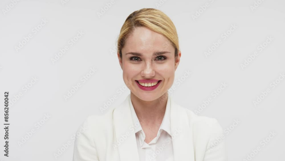 A beautiful young woman in a business suit on a light background shows a phone with a green screen and money. Concept of financial services, loans and purchases. A beautiful young woman in a business suit on a light background shows a phone with a green screen and money. Concept of financial services, loans and purchases.