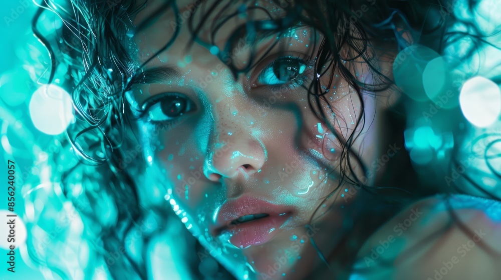 Fashion Model Embracing Octopus Tentacles in a Wet and Glossy Scene, Perfect for Fantasy or Beauty Campaigns Generative AI Fashion Model Embracing Octopus Tentacles in a Wet and Glossy Scene, Perfect for Fantasy or Beauty Campaigns Generative AI
