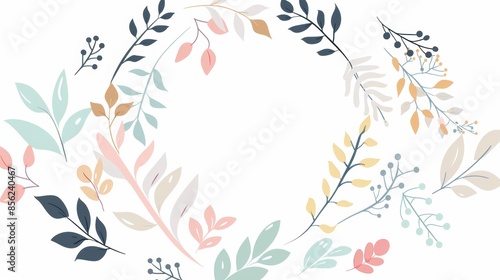 Whimsical Scandinavian Doodle Art on White Background Generative AI