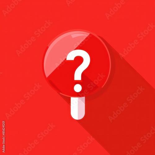 a red button with a question mark on it photo