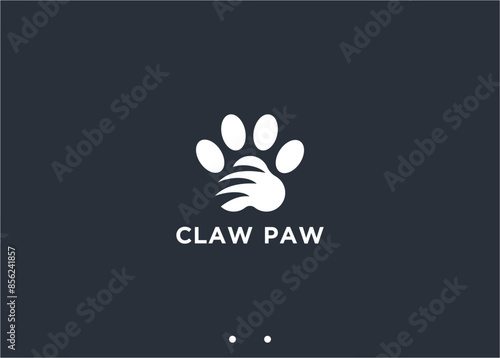paw claws logo design vector silhouette illustration
