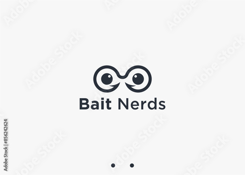 geek hook logo design vector silhouette illustration