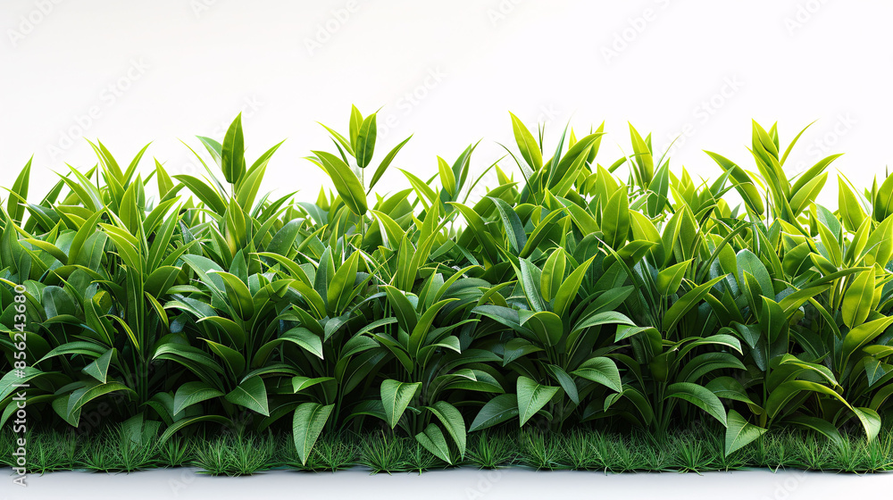 Obraz premium Green Grass Isolated White Background With Gradient Mesh, Vector Illustration