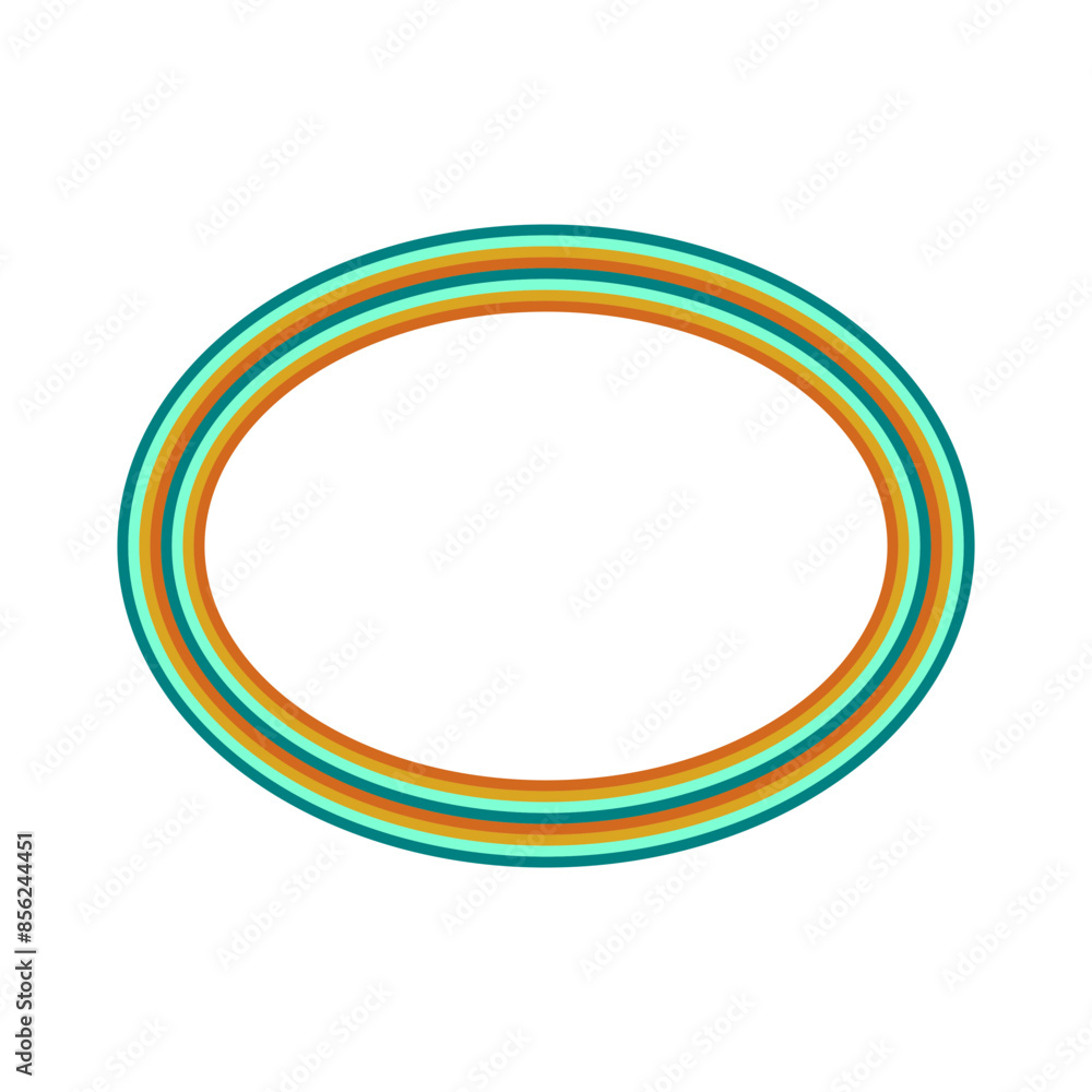 A retro striped ellipse shape border design element. A retro striped ellipse shape border design element.