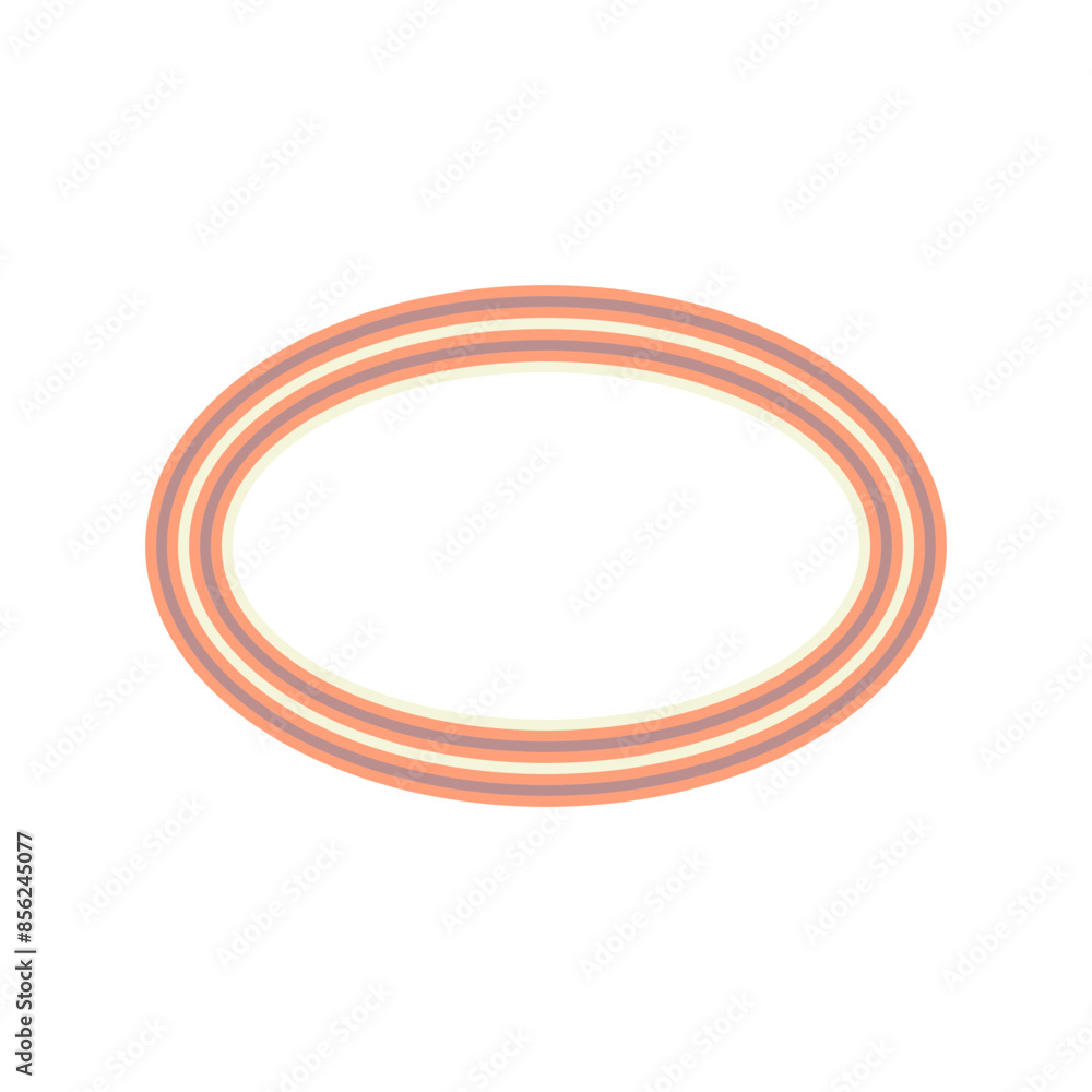 A retro striped ellipse shape border design element. A retro striped ellipse shape border design element.