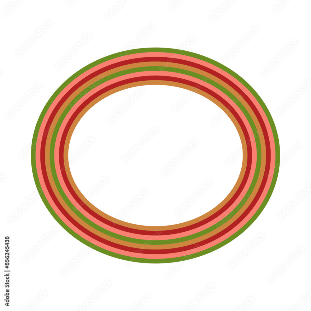 A retro striped ellipse shape border design element. A retro striped ellipse shape border design element.