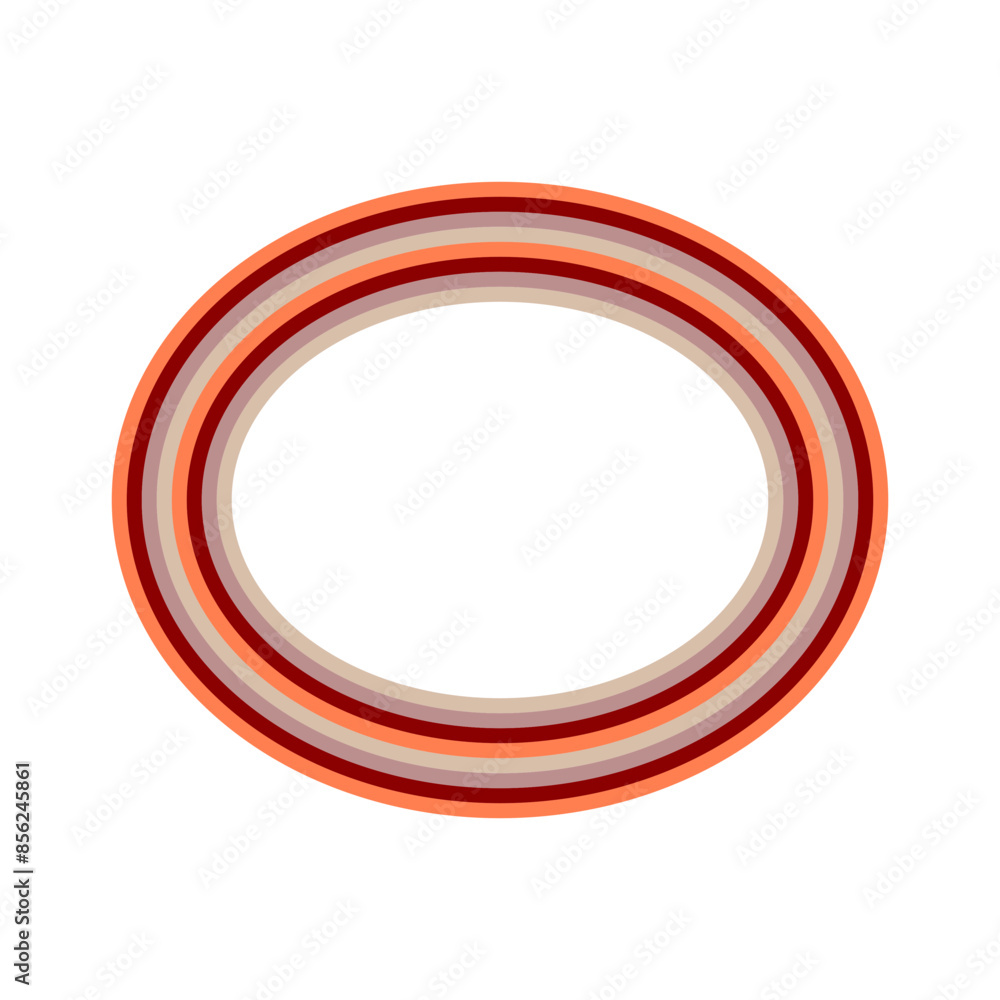 A retro striped ellipse shape border design element. A retro striped ellipse shape border design element.