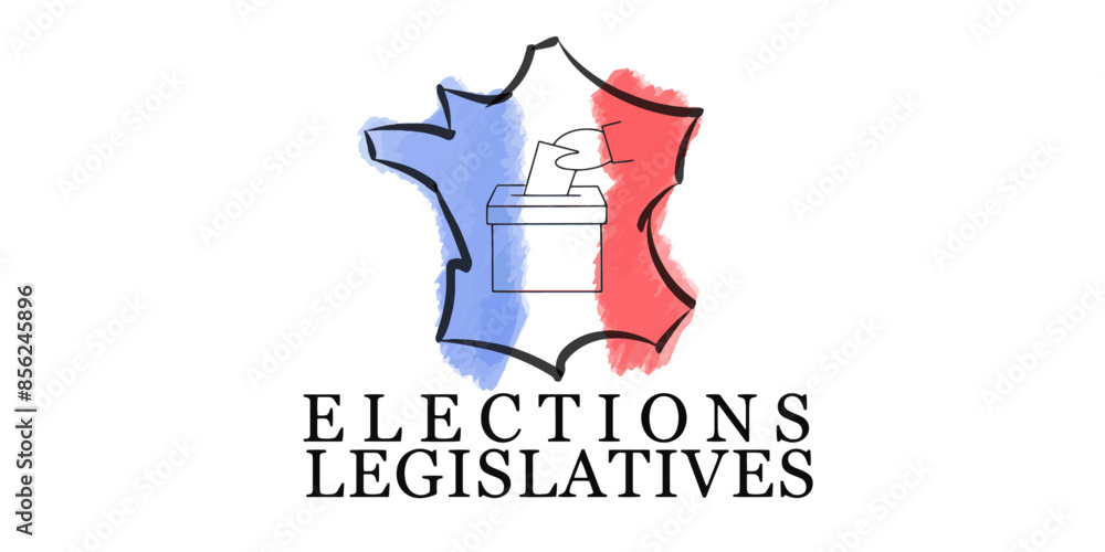vector elections legislatives with French map and ballot box vector elections legislatives with French map and ballot box