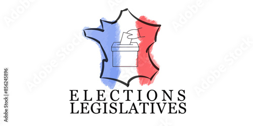 vector elections legislatives with French map and ballot box 