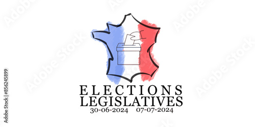vector elections legislatives with French map and ballot box 