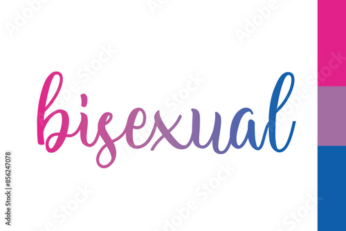 Bisexual pride month stripes typography