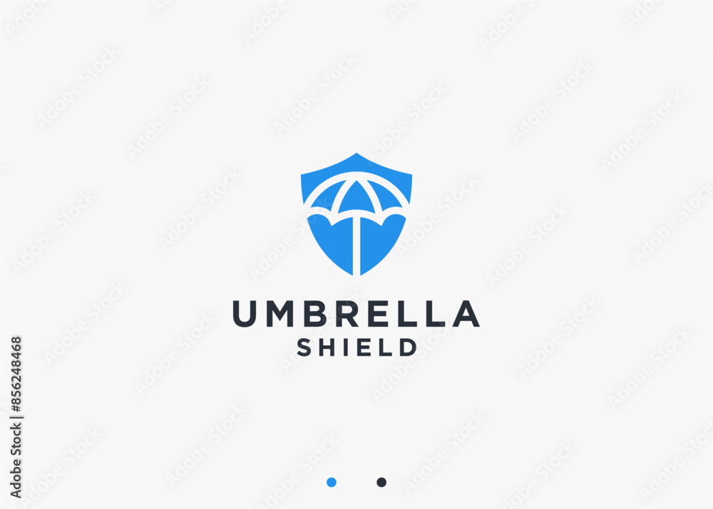 umbrella with shield logo design vector silhouette illustration umbrella with shield logo design vector silhouette illustration