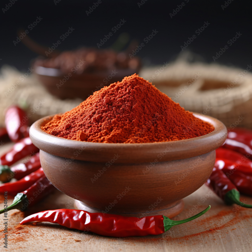 spicy red chilli powder with super chilli background,chilli powder with blur background,red chilli powder in bowlwith dry chillies spicy red chilli powder with super chilli background,chilli powder with blur background,red chilli powder in bowlwith dry chillies