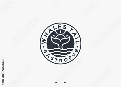 whale tail logo design vector silhouette illustration