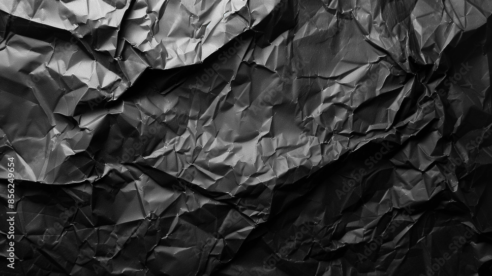 Crumpled black paper background Crumpled black paper background