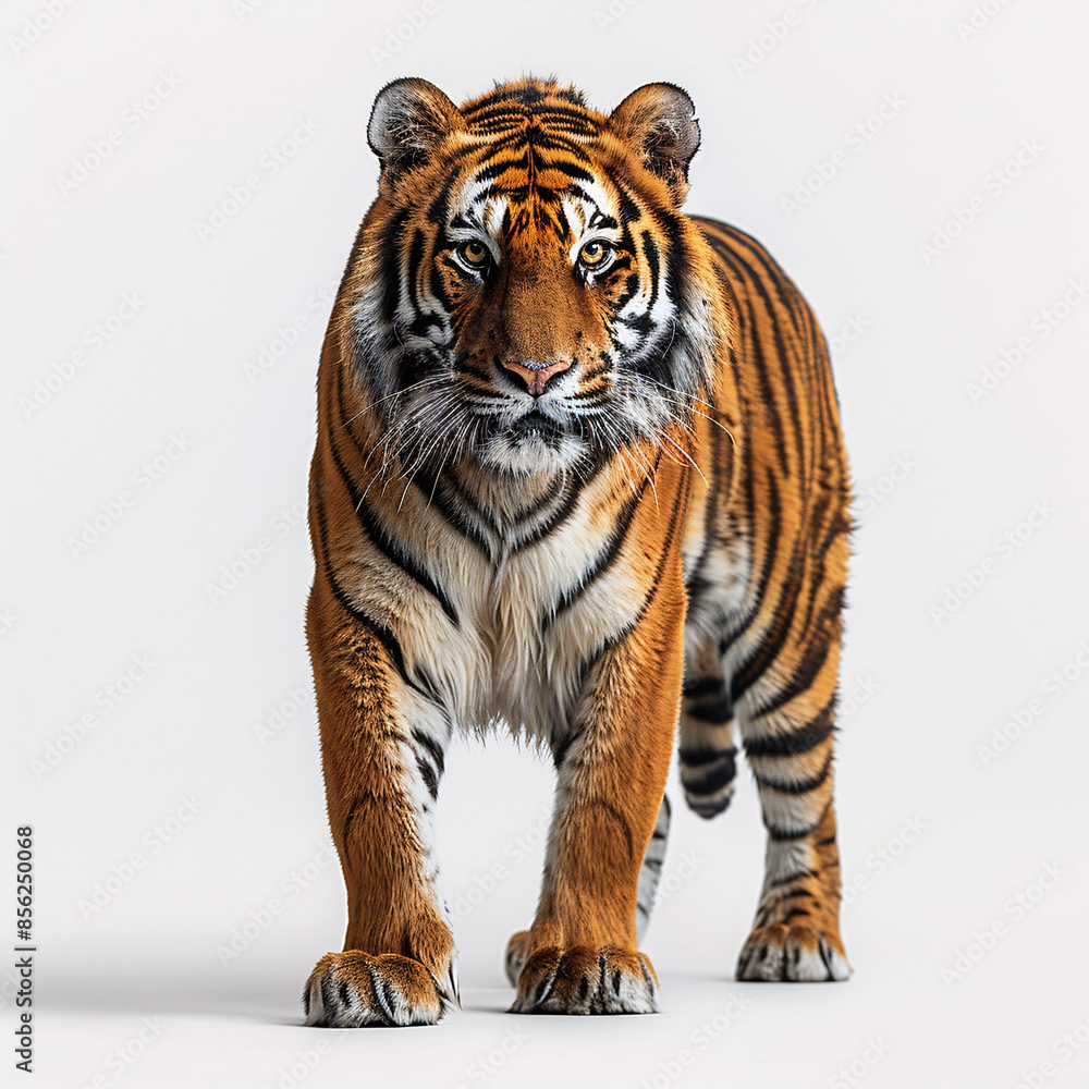 Obraz premium Tiger standing on a white background