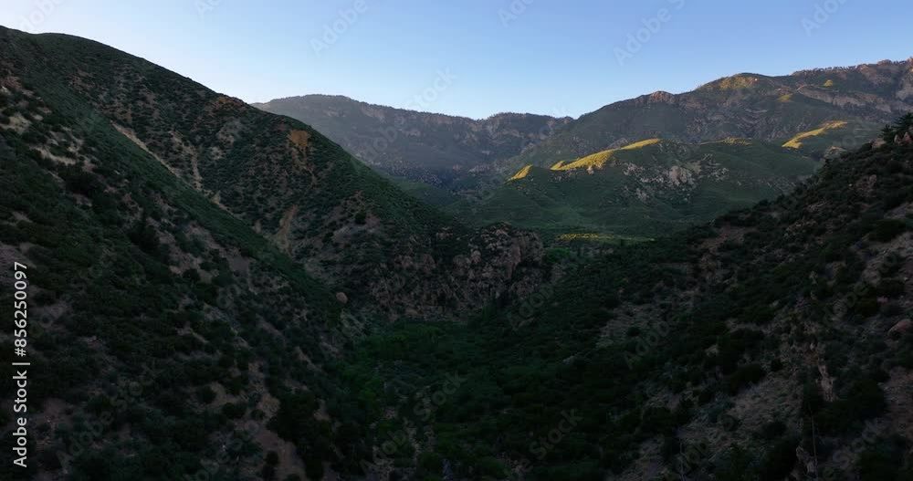 Ojai California Wilderness at Sunset Aerial Drone Ojai California Wilderness at Sunset Aerial Drone