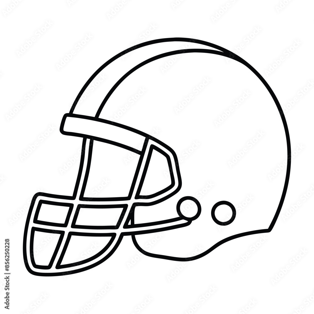 Simple Outline Vector of American Football Helmet, Detailed and Clean Design for Sports, Merchandise, and Illustrative Purposes Simple Outline Vector of American Football Helmet, Detailed and Clean Design for Sports, Merchandise, and Illustrative Purposes