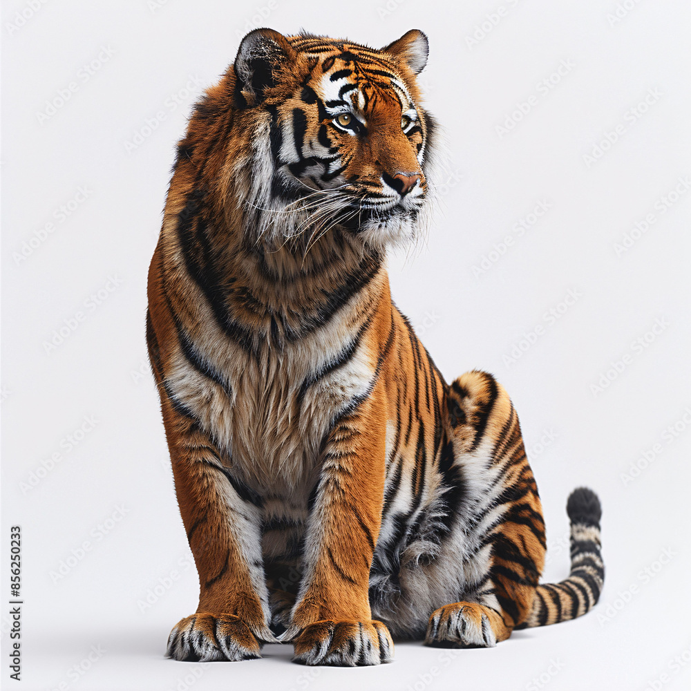 Tiger standing on a white background Tiger standing on a white background