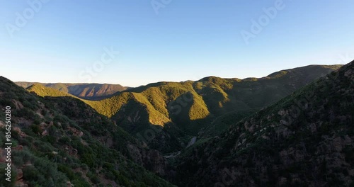 Scenic Ojai California Wilderness Aerial Drone Sunset photo