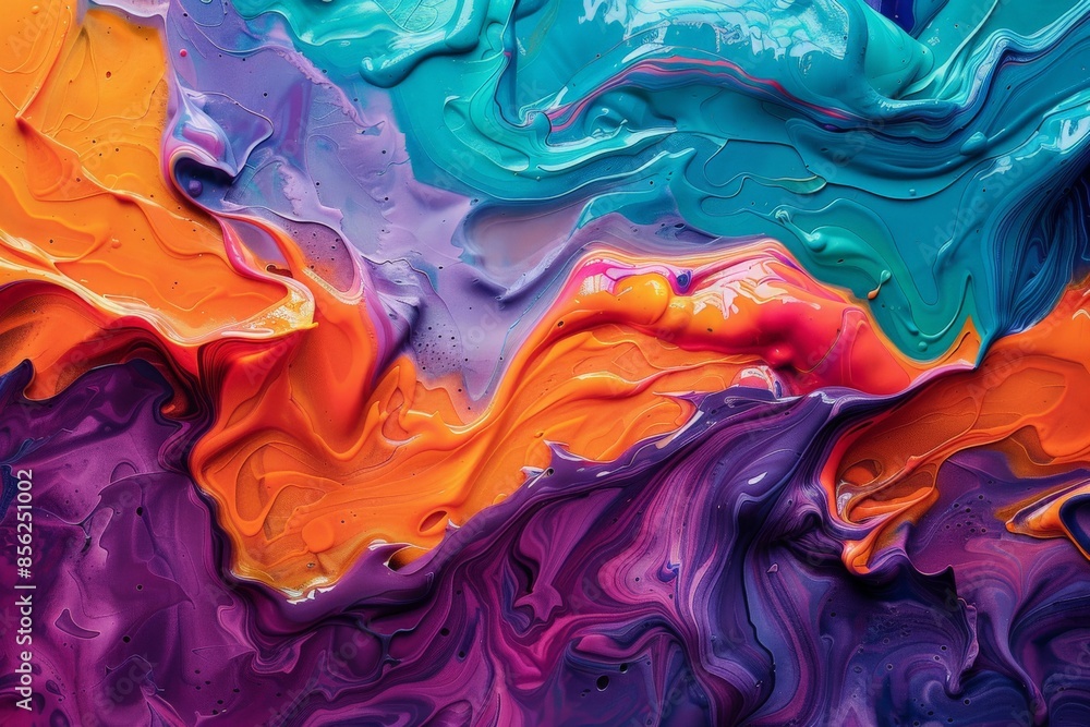 Obraz premium Colorful Swirling Abstract Paint Texture
