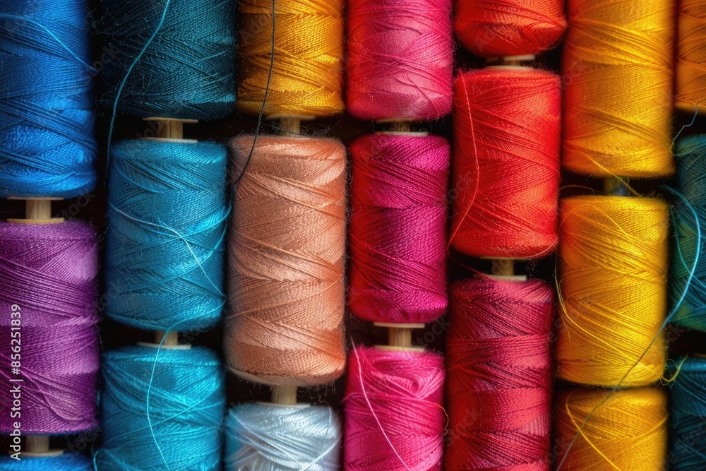 Sewing threads as a multicolored background Sewing threads as a multicolored background