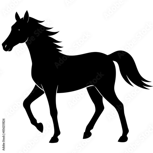 One Horse silhouette vector illustration
