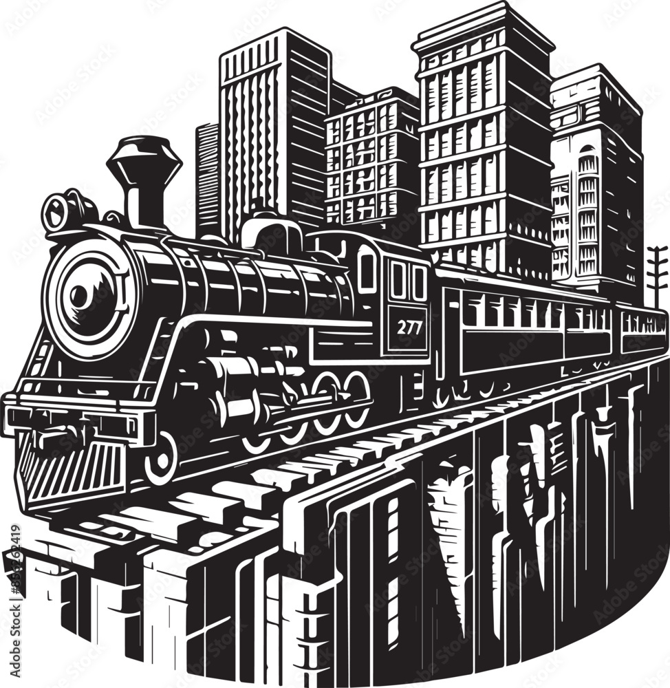 Free Vector: Train and Locomotive Silhouette Illustration for Railway and Public Transportation Design Elements Free Vector: Train and Locomotive Silhouette Illustration for Railway and Public Transportation Design Elements